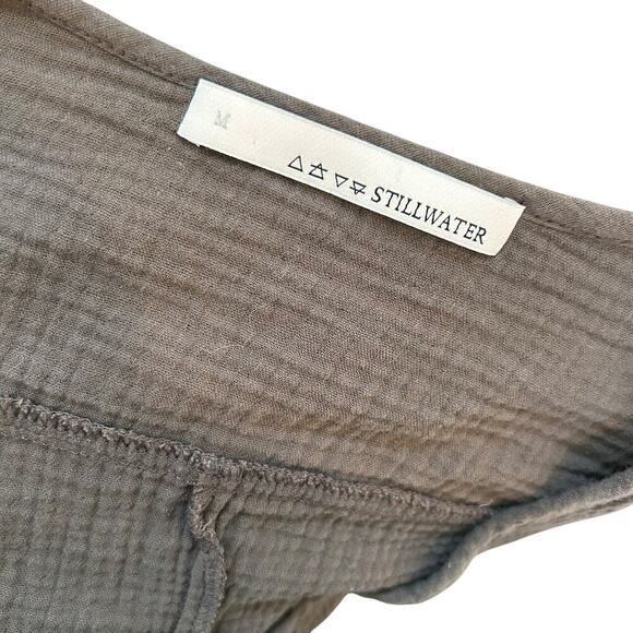 Stillwater Gauzy Boho Waffle Knit Romper Jumpsuit Dolman Sleeve Chocolate MED - Picture 4 of 7